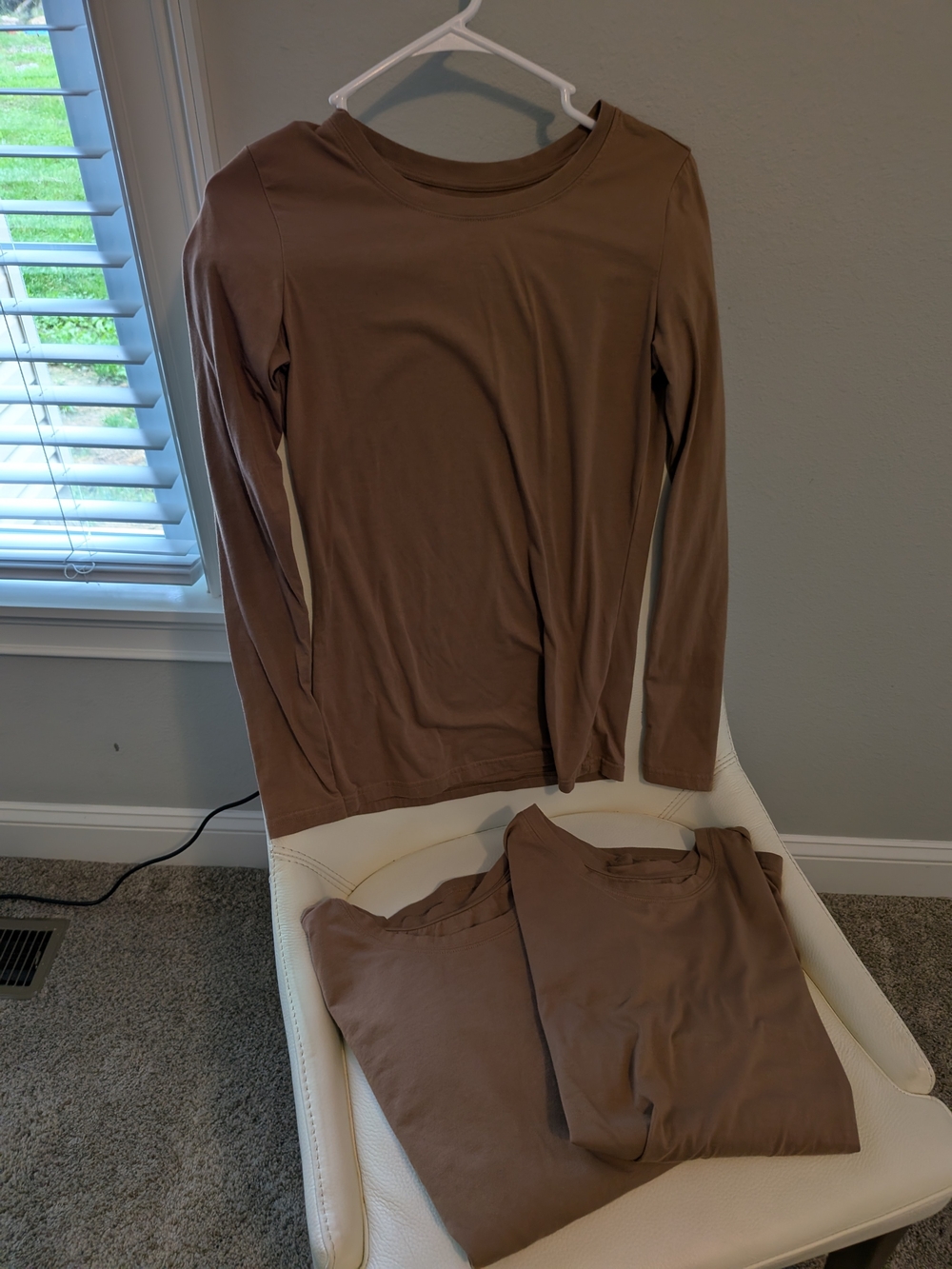 Kids Long-Sleeve Pajama Top in Brown